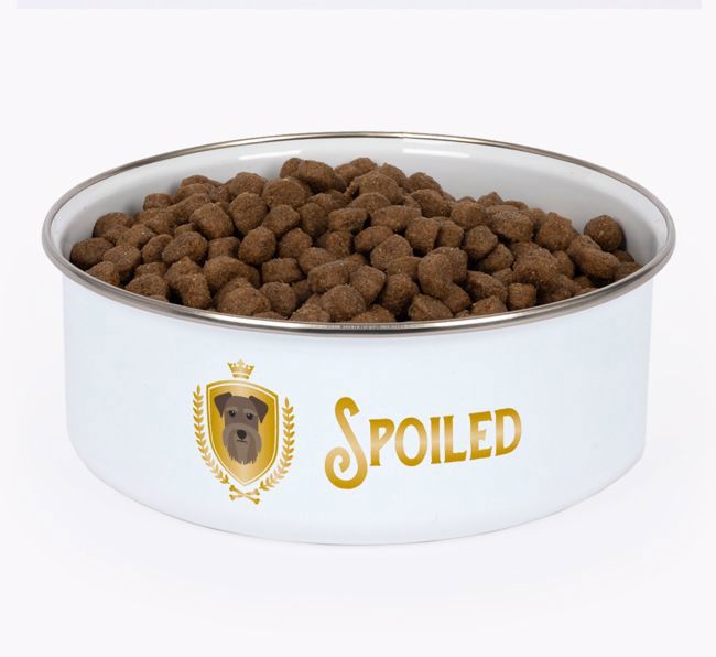 Spoiled: Personalized {breedFullName} Enamel Dog Bowl