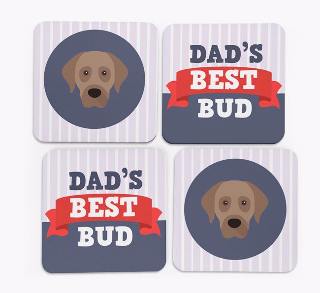 Dad's Best Bud: Personalized {breedFullName} Coasters