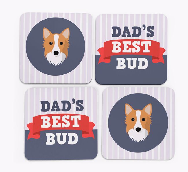 Dad's Best Bud: Personalized {breedFullName} Coasters