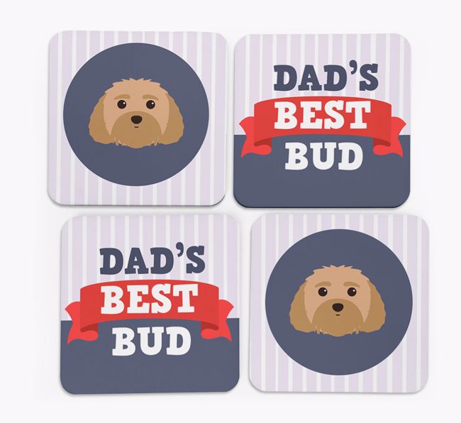 Dad's Best Bud: Personalized {breedFullName} Coasters