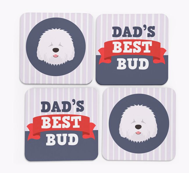 Dad's Best Bud: Personalized {breedFullName} Coasters
