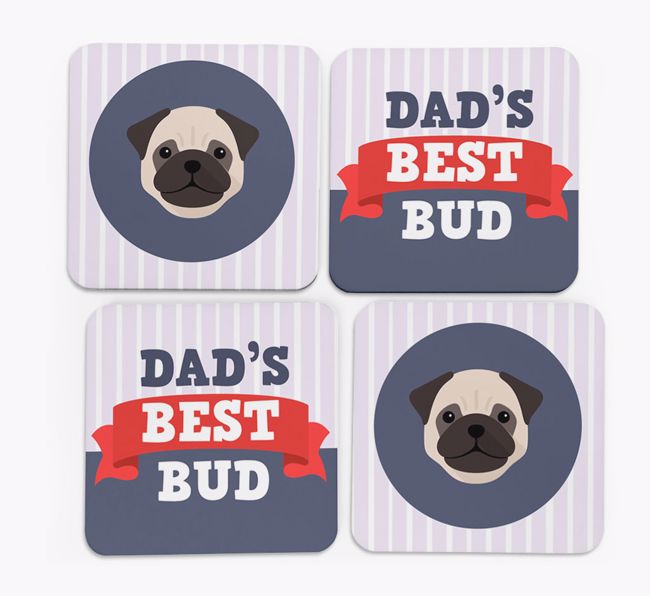 Dad's Best Bud: Personalized {breedFullName} Coasters