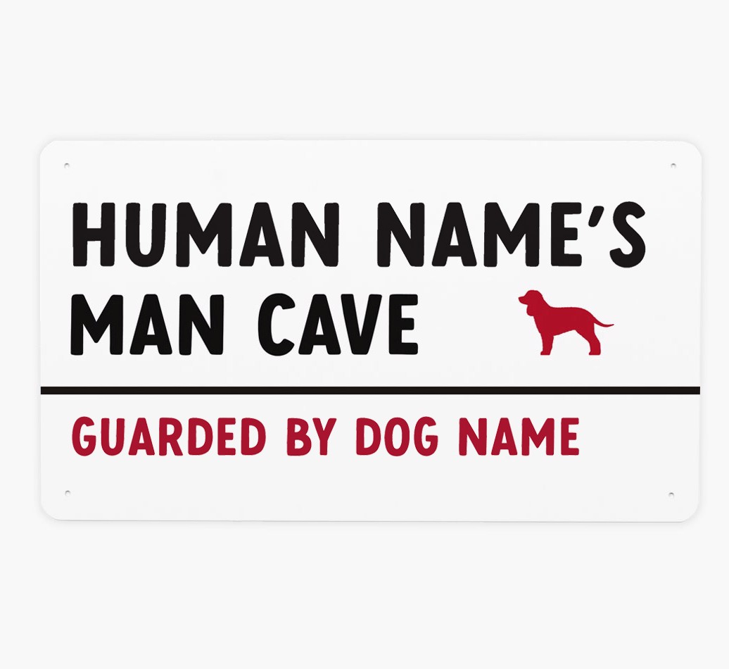 Man Cave Street Sign: Personalised {breedFullName} Metal Sign