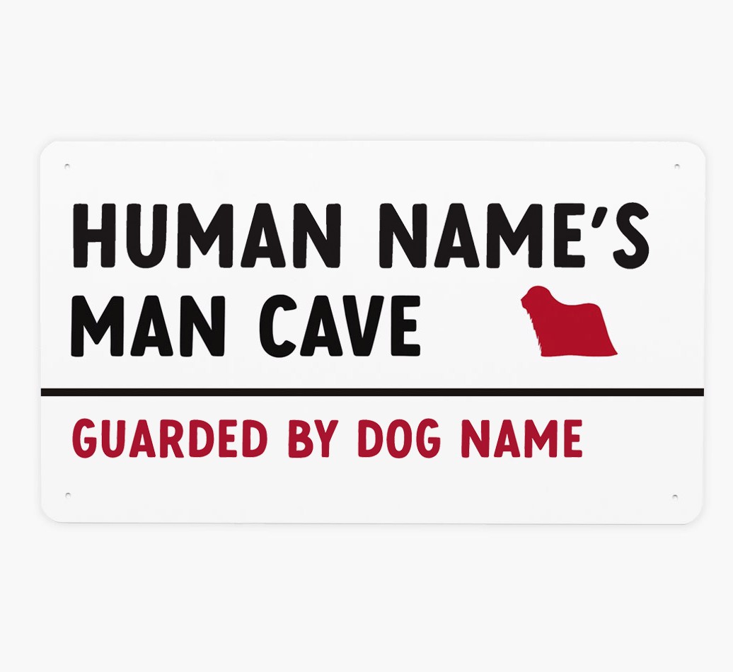 Man Cave Street Sign: Personalised {breedFullName} Metal Sign