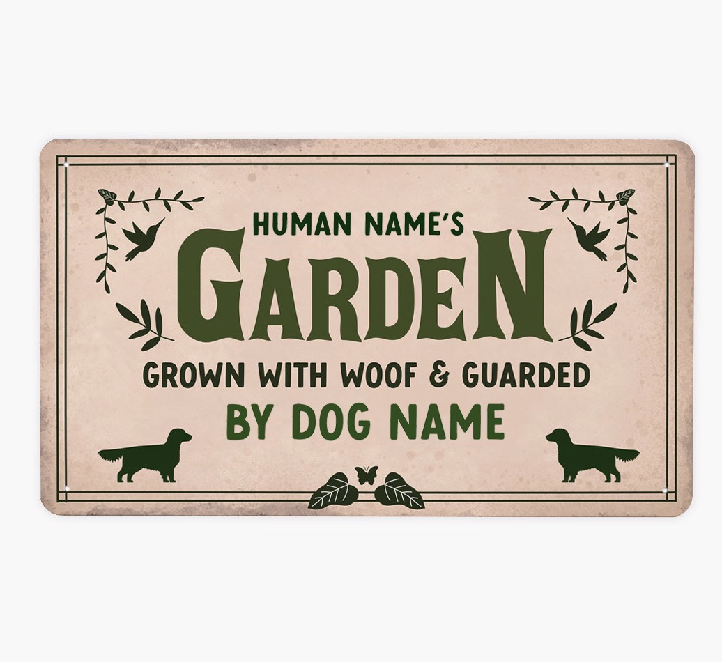 Garden, Grown With Woof: Personalised {breedFullName} Metal Sign