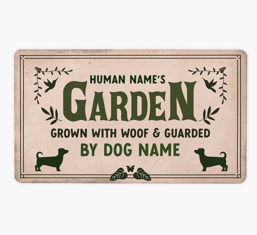 Garden, Grown With Woof: Personalised {breedFullName} Metal Sign