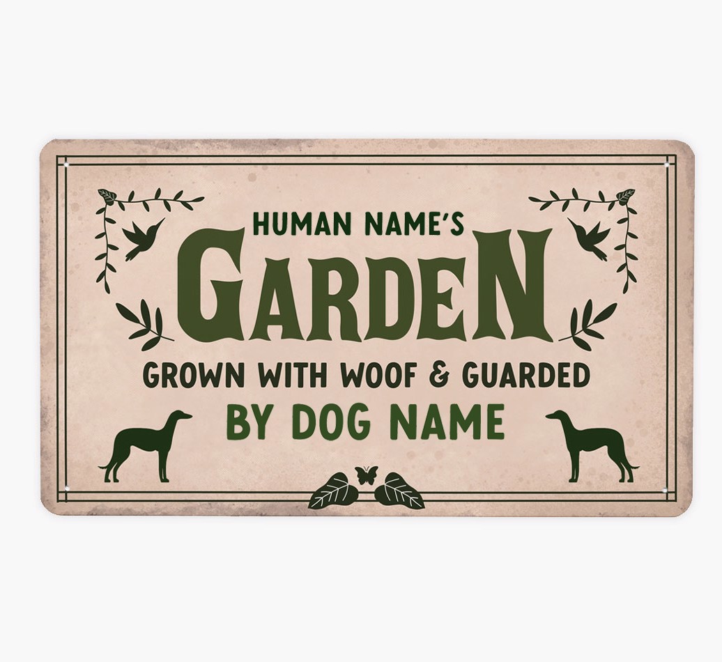 Garden, Grown With Woof: Personalized {breedFullName} Metal Sign
