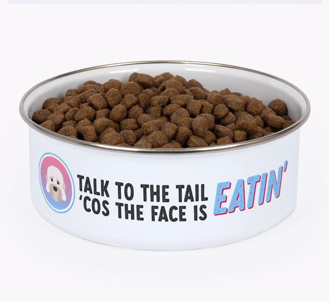 Talk To The Tail: Personalised {breedFullName} Enamel Dog Bowl