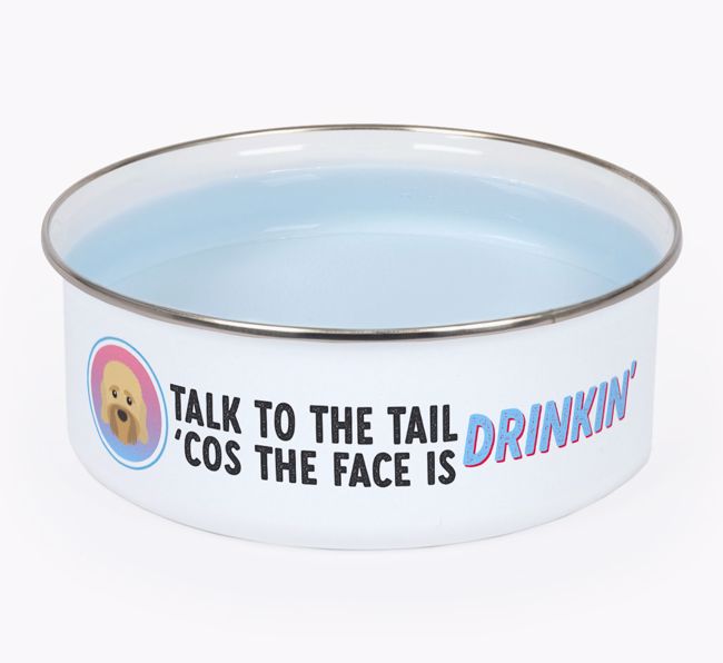 Talk To The Tail: Personalized {breedFullName} Enamel Bowl