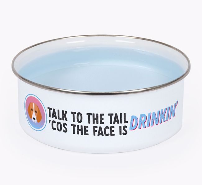 Talk To The Tail: Personalized {breedFullName} Enamel Bowl