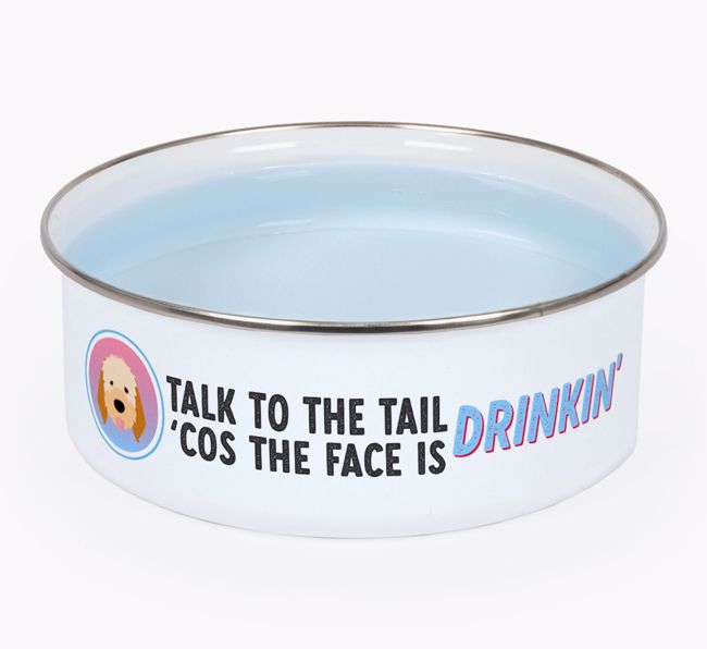 Talk To The Tail: Personalised {breedFullName} Enamel Bowl
