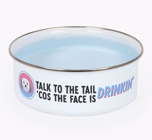 Talk To The Tail: Personalized {breedFullName} Enamel Bowl