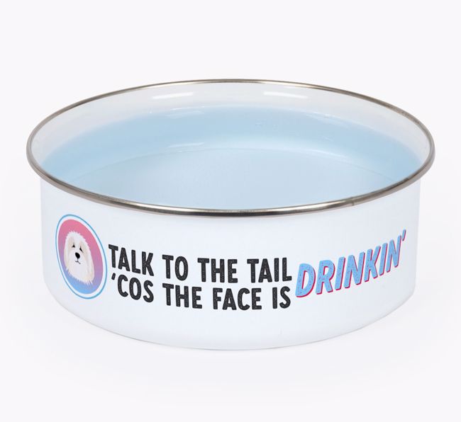 Talk To The Tail: Personalised {breedFullName} Enamel Bowl