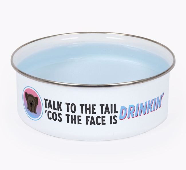 Talk To The Tail: Personalized {breedFullName} Enamel Bowl