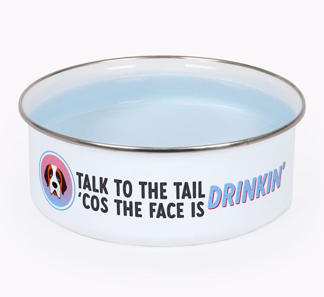 Talk To The Tail: Personalized {breedFullName} Enamel Bowl