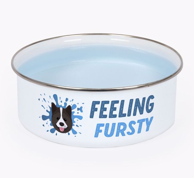 Feeling Fursty: Personalized {breedFullName} Enamel Dog Bowl