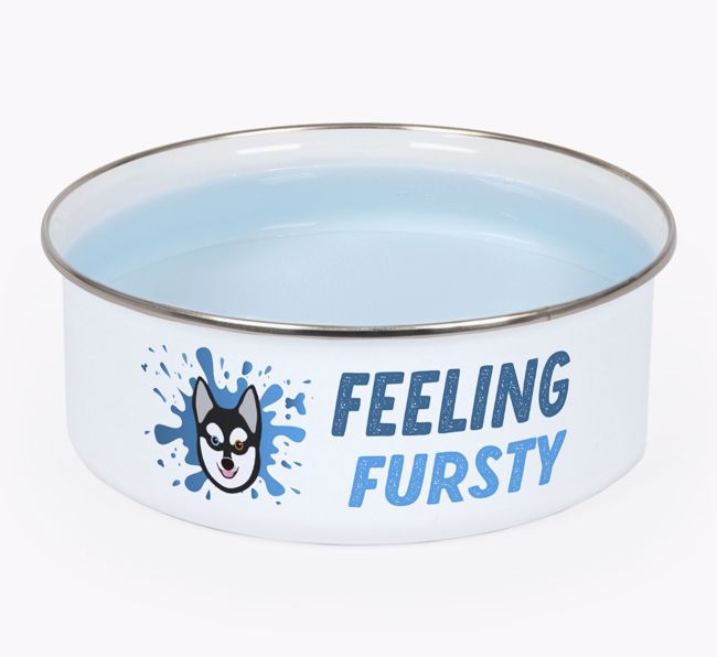 Feeling Fursty: Personalised {breedFullName} Enamel Dog Bowl