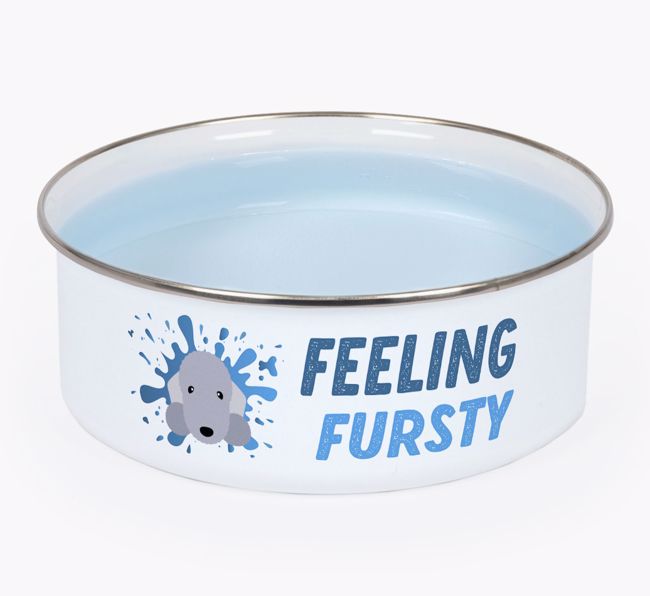 Feeling Fursty: Personalised {breedFullName} Enamel Dog Bowl