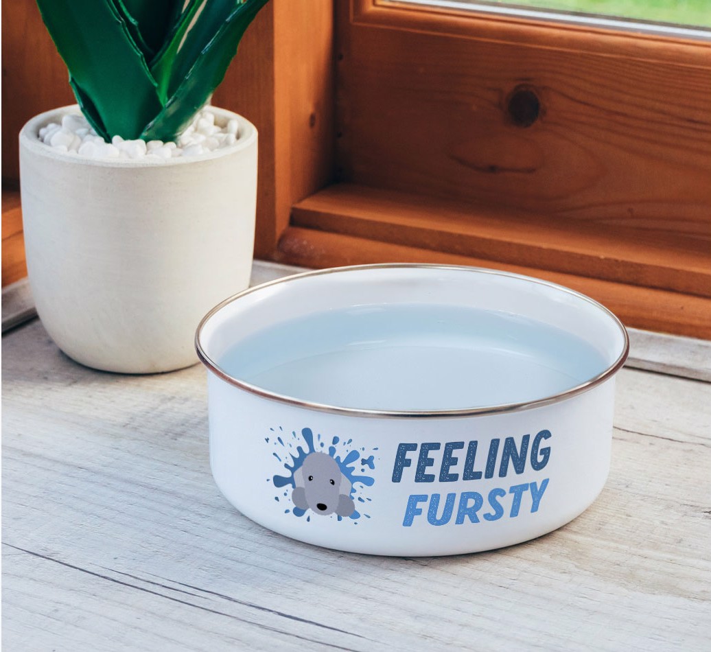 Feeling Fursty: Personalised {breedFullName} Enamel Bowl