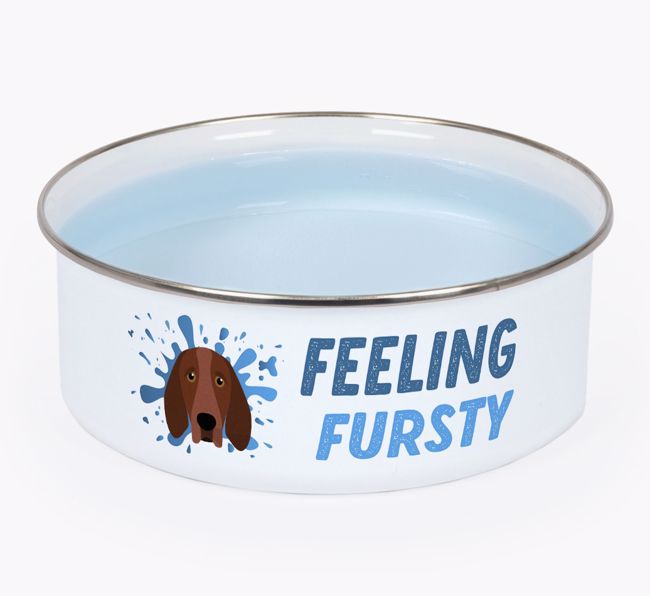 Feeling Fursty: Personalised {breedFullName} Enamel Dog Bowl