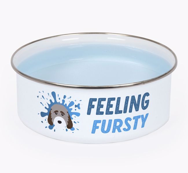 Feeling Fursty: Personalised {breedFullName} Enamel Dog Bowl