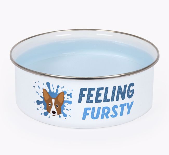 Feeling Fursty: Personalized {breedFullName} Enamel Dog Bowl