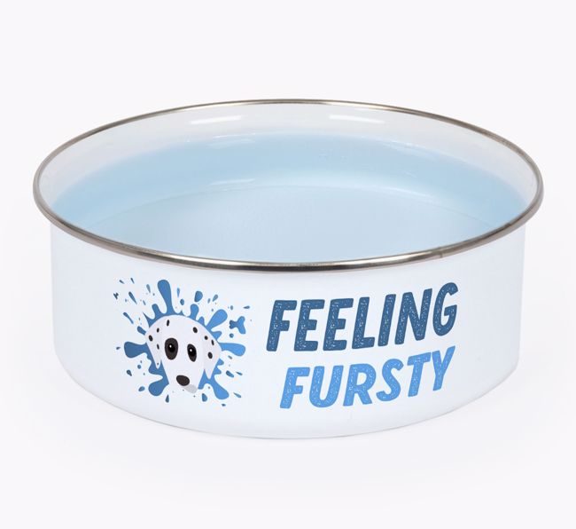 Feeling Fursty: Personalized {breedFullName} Enamel Dog Bowl