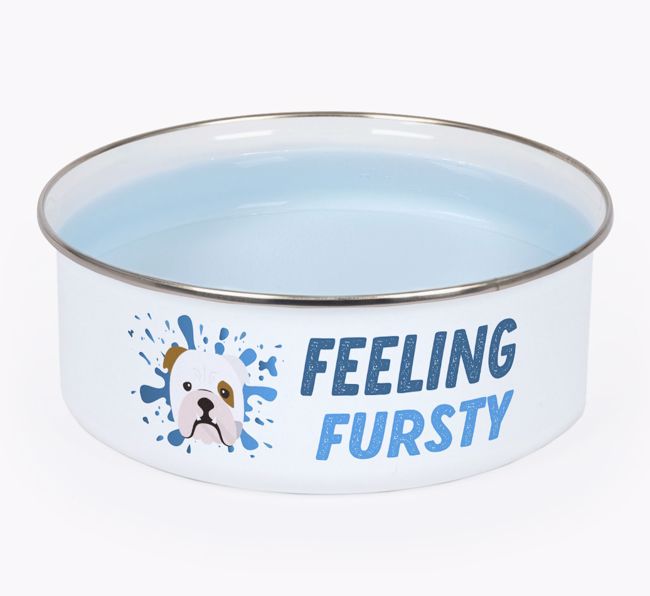 Feeling Fursty: Personalised {breedFullName} Enamel Dog Bowl