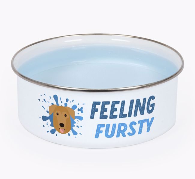 Feeling Fursty: Personalized {breedFullName} Enamel Dog Bowl