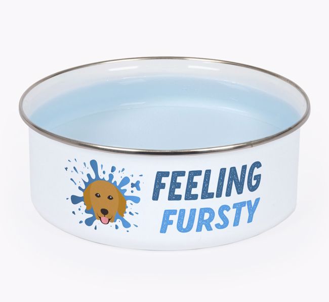 Feeling Fursty: Personalized {breedFullName} Enamel Dog Bowl