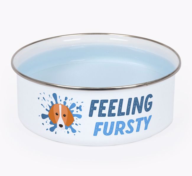 Feeling Fursty: Personalized {breedFullName} Enamel Dog Bowl