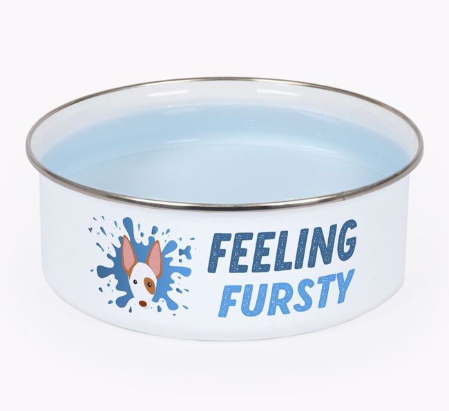 Feeling Fursty: Personalized {breedFullName} Enamel Dog Bowl