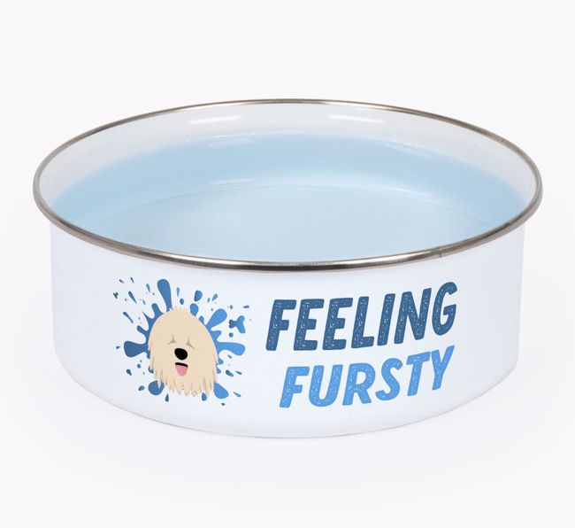 Feeling Fursty: Personalized {breedFullName} Enamel Dog Bowl