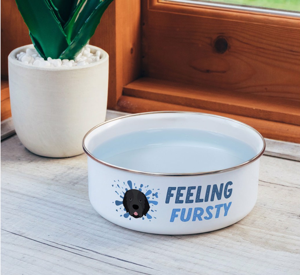 Feeling Fursty: Personalised {breedFullName} Enamel Bowl