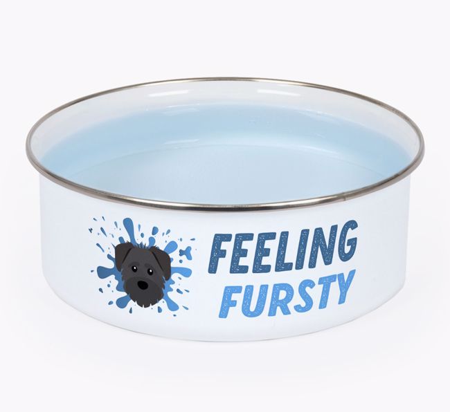 Feeling Fursty: Personalised {breedFullName} Enamel Dog Bowl