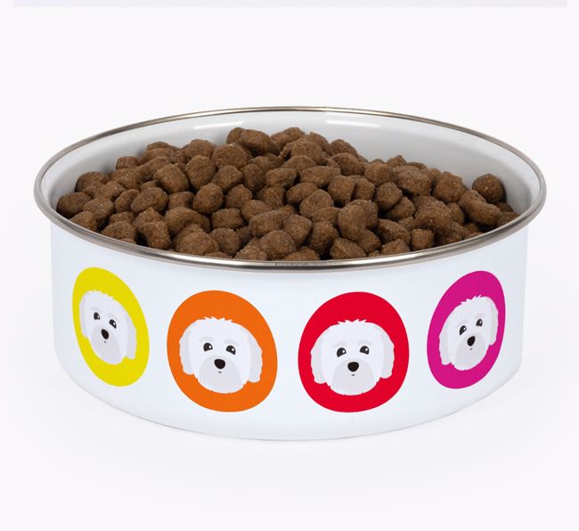 Colourful Icons: Personalised {breedFullName} Enamel Dog Bowl