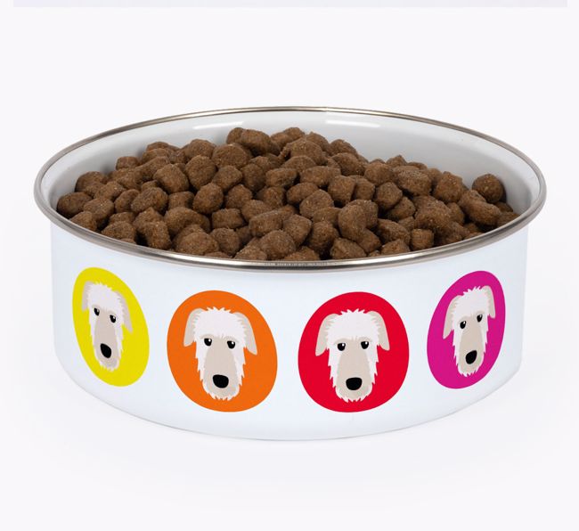 Colourful Icons: Personalised {breedFullName} Enamel Dog Bowl