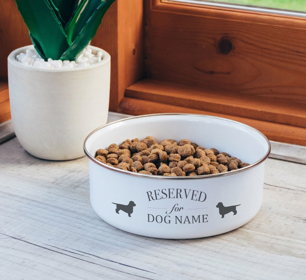 Reserved For: Personalised {breedFullName} Enamel Dog Bowl