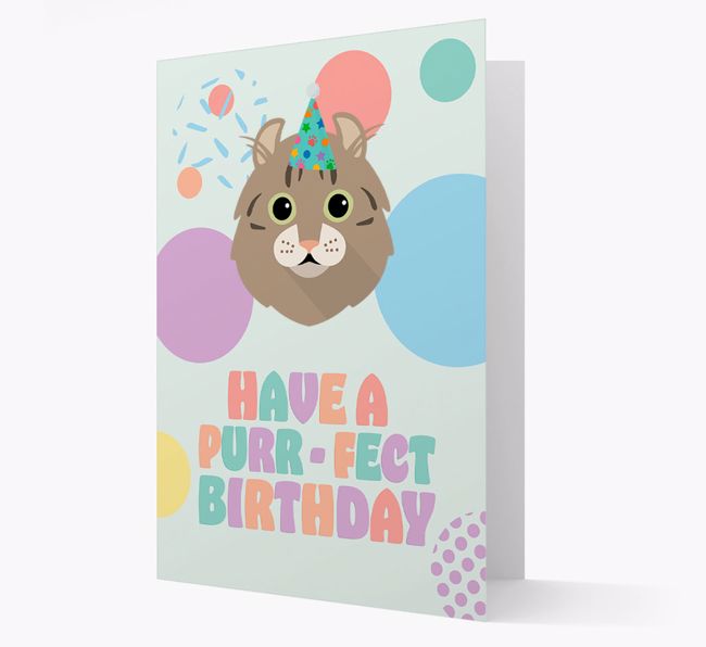 Have A Purrfect Birthday: Personalized {breedCommonName} Card