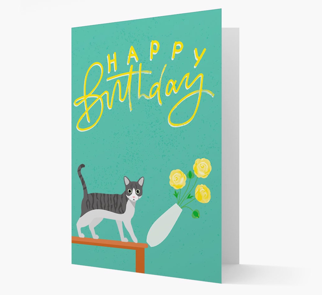 Happy Birthday Flowers: Personalised {breedCommonName} Card