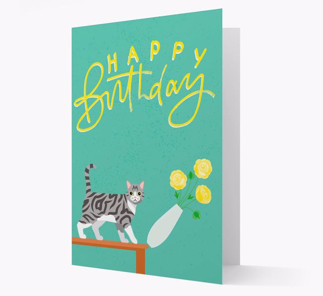 Happy Birthday Flowers: Personalized {breedCommonName} Card