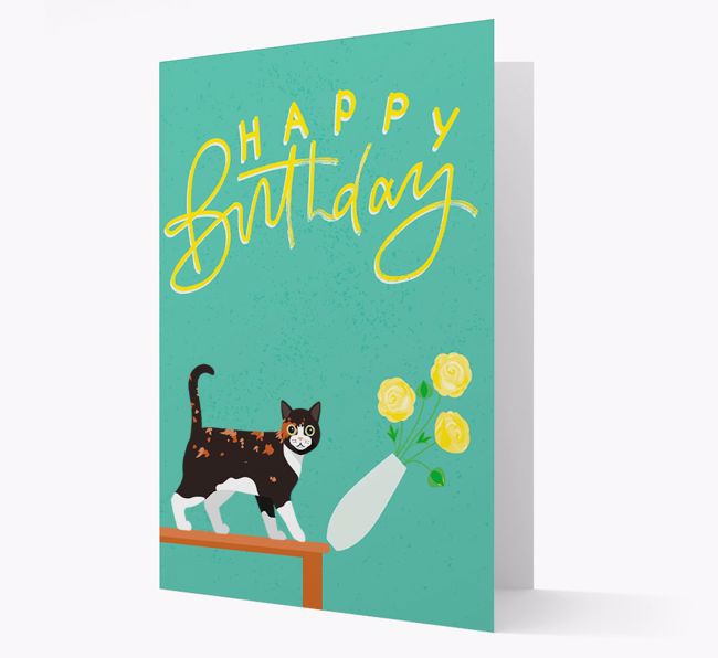 Happy Birthday Flowers: Personalized {breedCommonName} Card