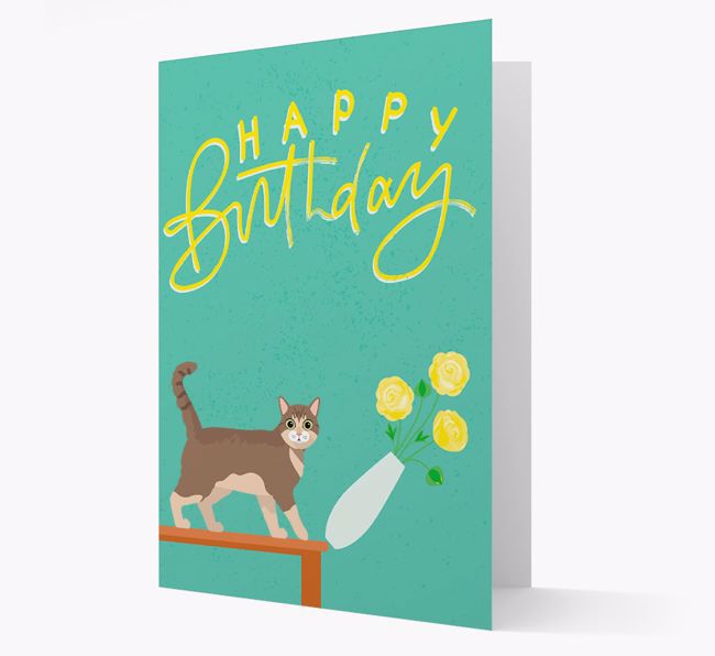 Happy Birthday Flowers: Personalized {breedCommonName} Card