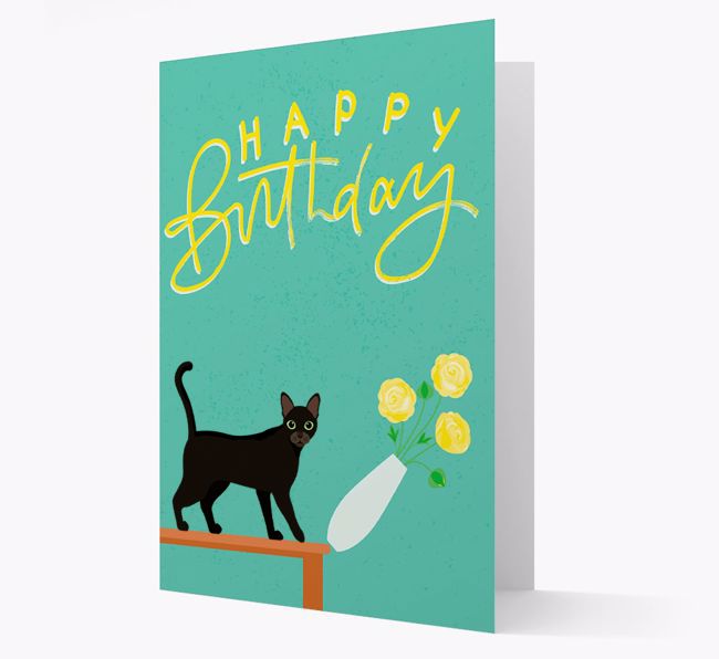 Happy Birthday Flower: Personalised {breedCommonName} Card