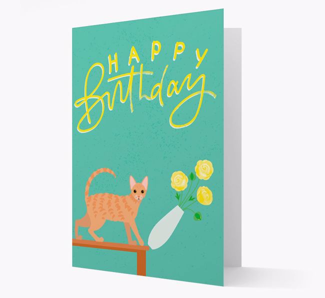 Happy Birthday Flowers: Personalized {breedCommonName} Card