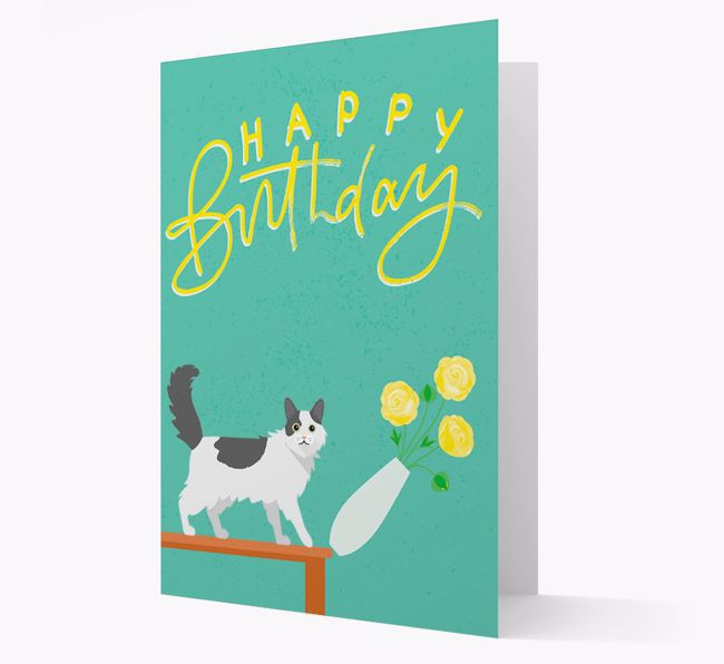 Happy Birthday Flowers: Personalized {breedCommonName} Card