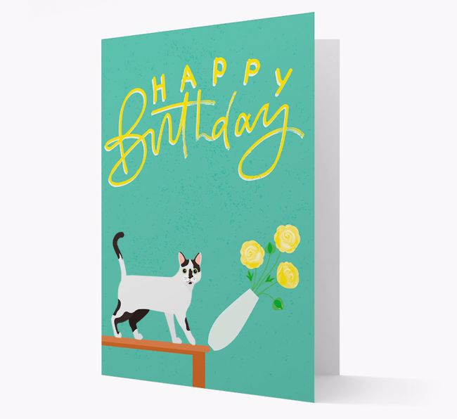 Happy Birthday Flowers: Personalized {breedCommonName} Card