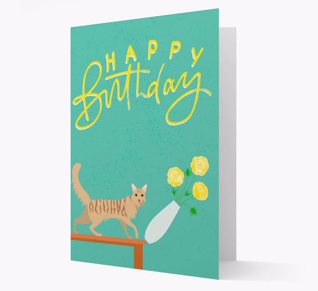 Happy Birthday Flower: Personalised {breedCommonName} Card