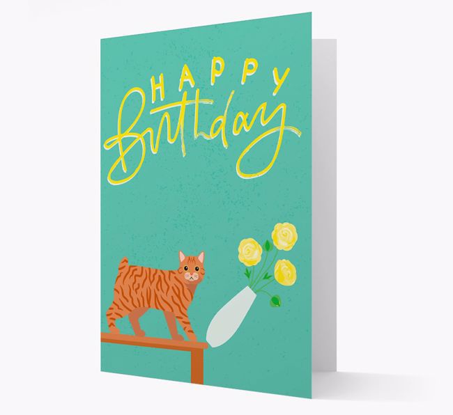 Happy Birthday Flowers: Personalized {breedCommonName} Card