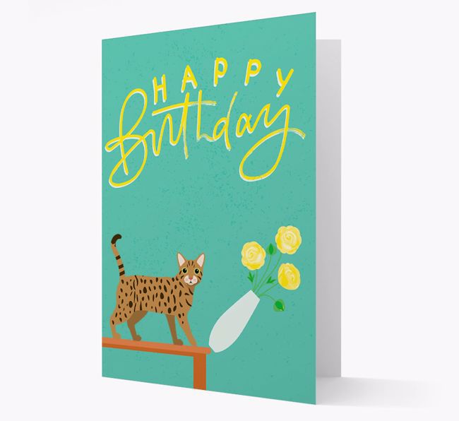 Happy Birthday Flowers: Personalized {breedCommonName} Card